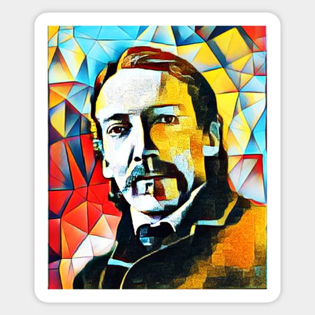 Robert Louis Stevenson Abstract Portrait | Robert Louis Stevenson Abstract Artwork 15 Sticker by JustLit